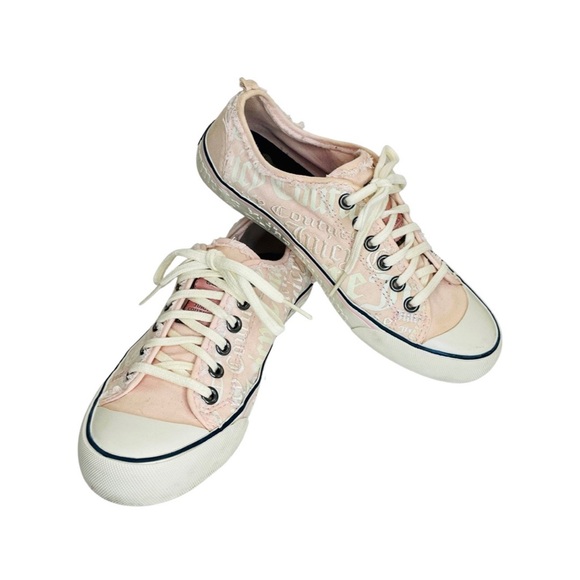 Juicy Couture Shoes - Juicy Couture - Women's Pink Canvas "Smells Like Couture" Sneakers - Siz…